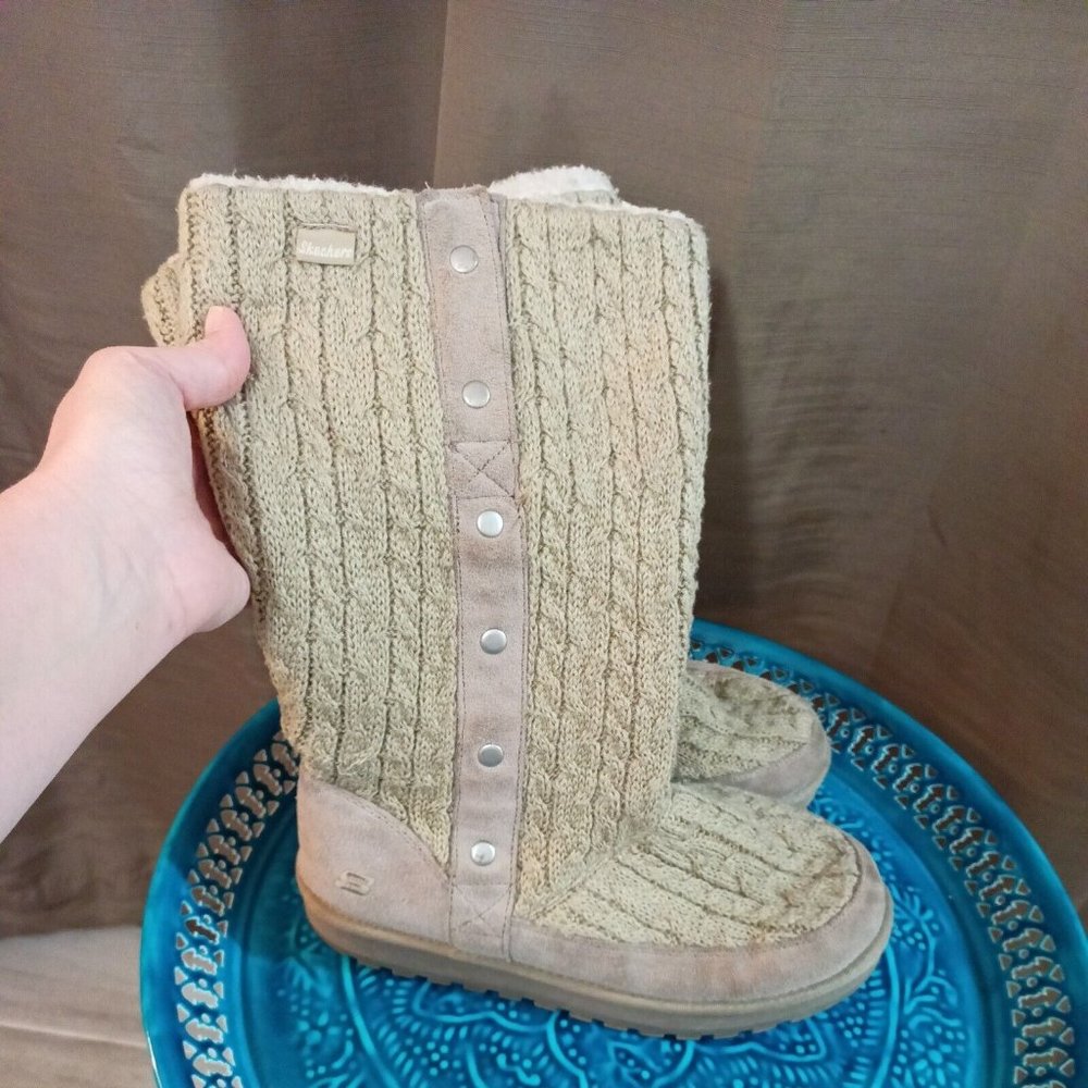 Women's Skechers Keepsakes-Fahrenheit Boots Knit/Suede Size 8